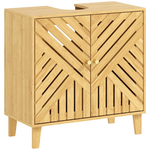 Homcom bamboo bathroom under - bamboo,