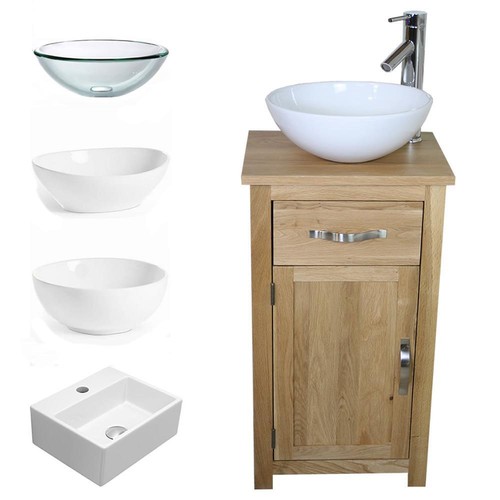 Solid oak bathroom cabinet - bathroom,