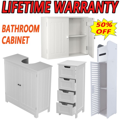 White bathroom bedroom cabinet - white,