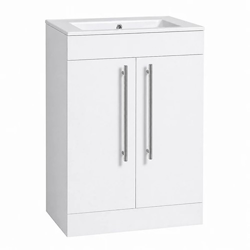 600mm white bathroom vanity - white,